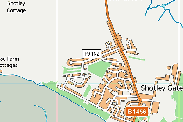 IP9 1NZ map - OS VectorMap District (Ordnance Survey)