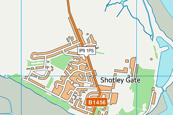 IP9 1PS map - OS VectorMap District (Ordnance Survey)