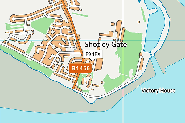 IP9 1PX map - OS VectorMap District (Ordnance Survey)