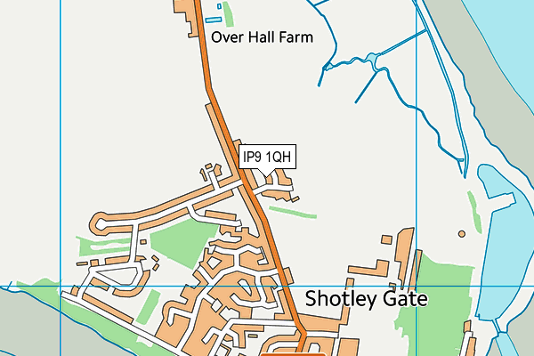 IP9 1QH map - OS VectorMap District (Ordnance Survey)