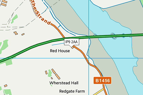 IP9 2AA map - OS VectorMap District (Ordnance Survey)