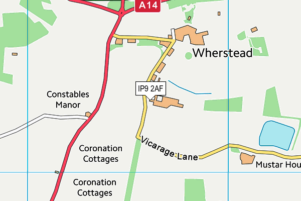 IP9 2AF map - OS VectorMap District (Ordnance Survey)