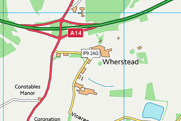 IP9 2AG map - OS VectorMap District (Ordnance Survey)