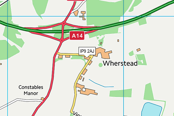 IP9 2AJ map - OS VectorMap District (Ordnance Survey)