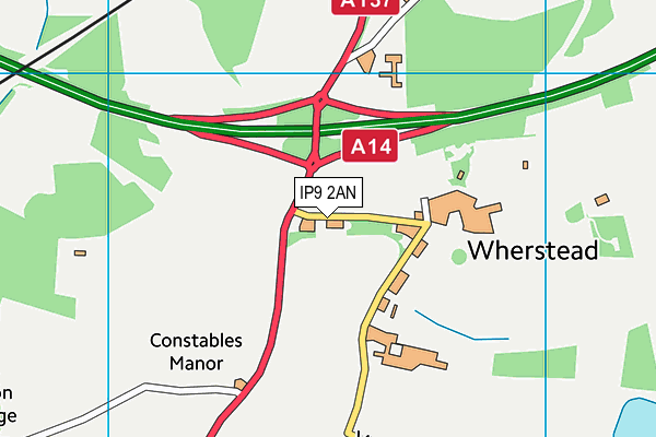 IP9 2AN map - OS VectorMap District (Ordnance Survey)