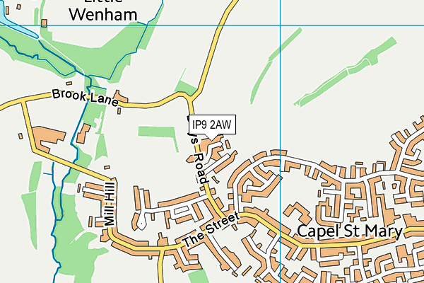 IP9 2AW map - OS VectorMap District (Ordnance Survey)