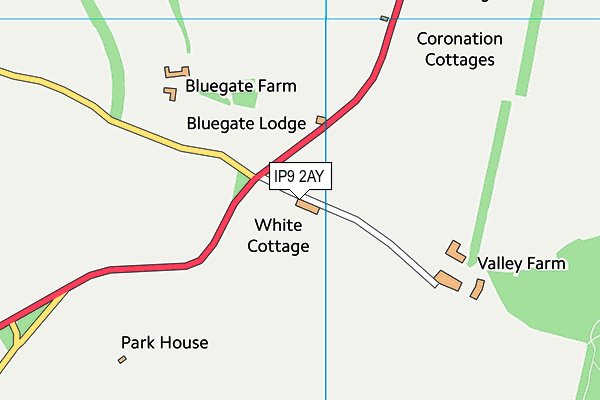 IP9 2AY map - OS VectorMap District (Ordnance Survey)