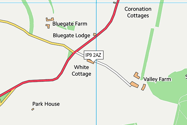 IP9 2AZ map - OS VectorMap District (Ordnance Survey)