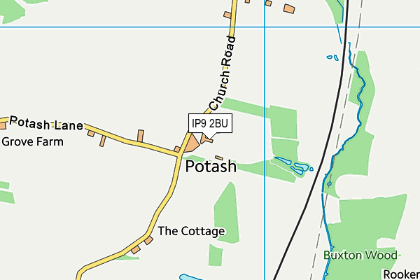 IP9 2BU map - OS VectorMap District (Ordnance Survey)