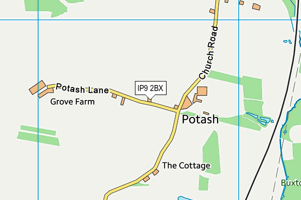 IP9 2BX map - OS VectorMap District (Ordnance Survey)