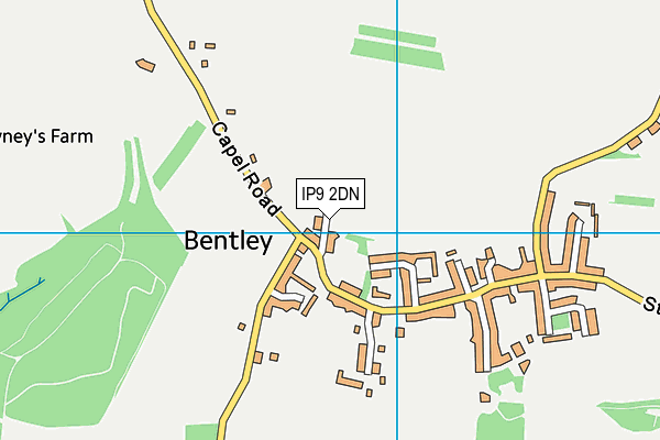 Bentley Playing Field map (IP9 2DN) - OS VectorMap District (Ordnance Survey)