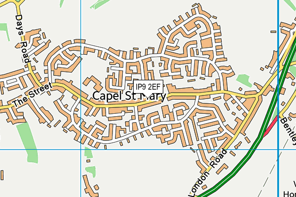 IP9 2EF map - OS VectorMap District (Ordnance Survey)