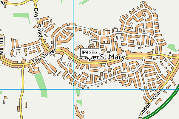 Capel St Mary Church of England Voluntary Controlled Primary School map (IP9 2EG) - OS VectorMap District (Ordnance Survey)