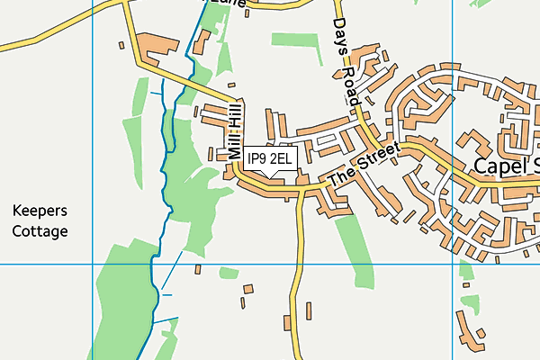 IP9 2EL map - OS VectorMap District (Ordnance Survey)