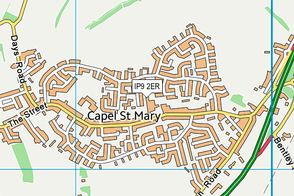 IP9 2ER map - OS VectorMap District (Ordnance Survey)