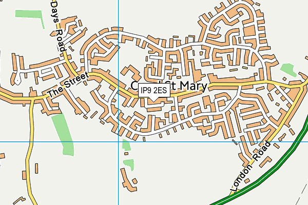 IP9 2ES map - OS VectorMap District (Ordnance Survey)