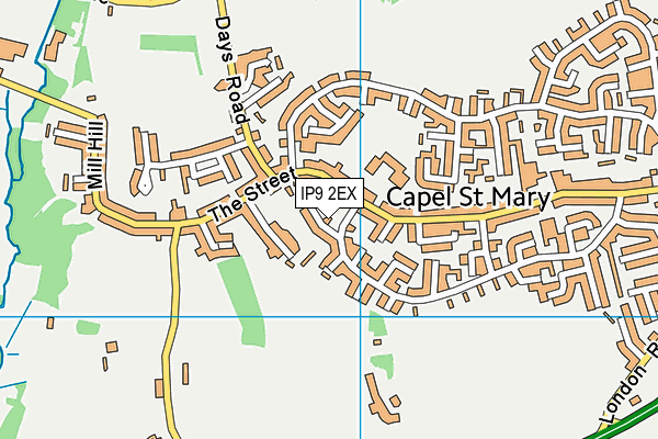 IP9 2EX map - OS VectorMap District (Ordnance Survey)