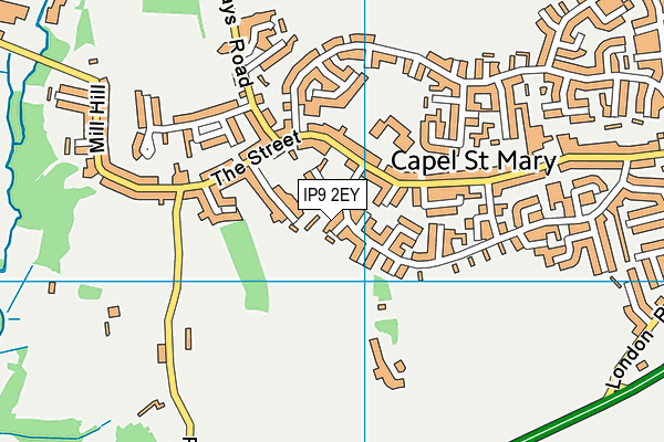 IP9 2EY map - OS VectorMap District (Ordnance Survey)