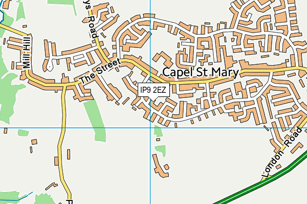 IP9 2EZ map - OS VectorMap District (Ordnance Survey)