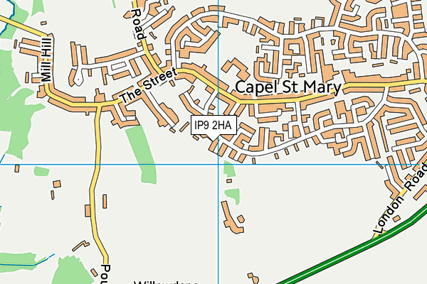 IP9 2HA map - OS VectorMap District (Ordnance Survey)