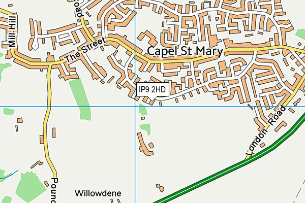 IP9 2HD map - OS VectorMap District (Ordnance Survey)