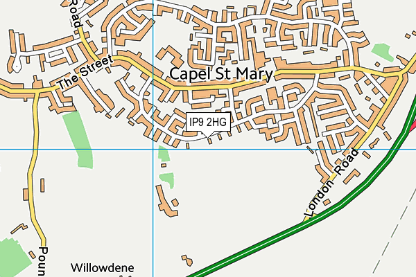 IP9 2HG map - OS VectorMap District (Ordnance Survey)