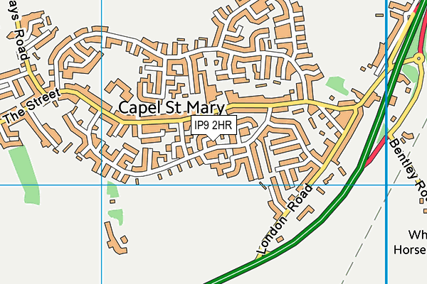 IP9 2HR map - OS VectorMap District (Ordnance Survey)