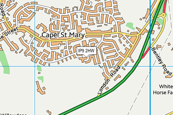 IP9 2HW map - OS VectorMap District (Ordnance Survey)