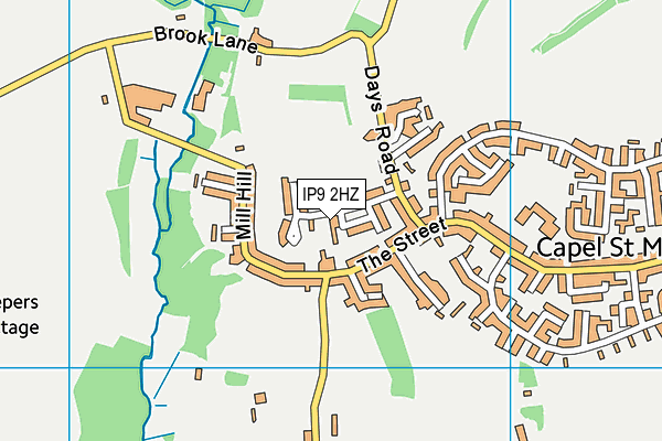 IP9 2HZ map - OS VectorMap District (Ordnance Survey)