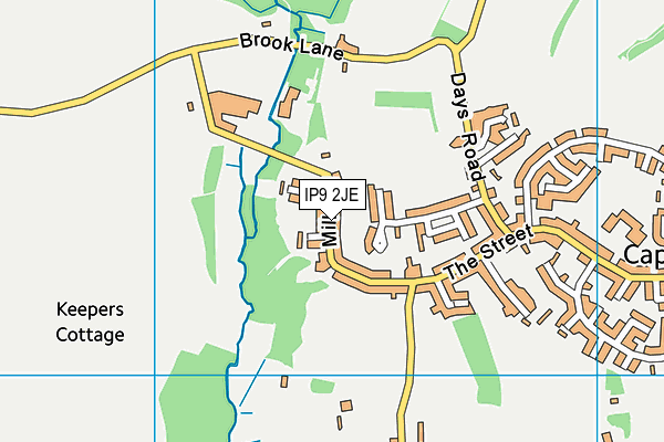 IP9 2JE map - OS VectorMap District (Ordnance Survey)