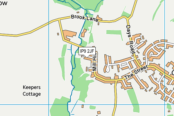 IP9 2JF map - OS VectorMap District (Ordnance Survey)