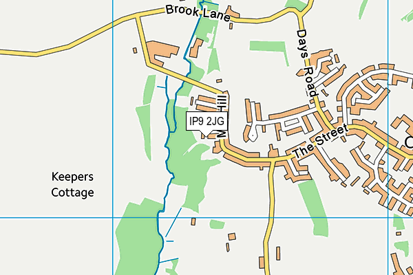 IP9 2JG map - OS VectorMap District (Ordnance Survey)