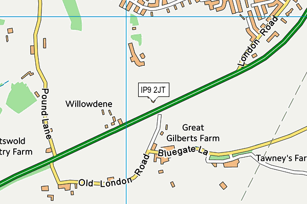 IP9 2JT map - OS VectorMap District (Ordnance Survey)