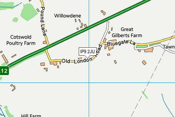 IP9 2JU map - OS VectorMap District (Ordnance Survey)