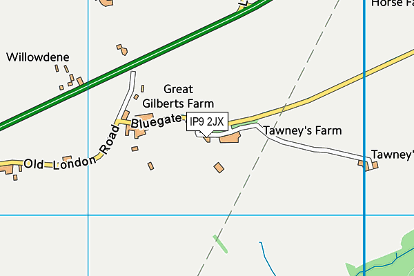 IP9 2JX map - OS VectorMap District (Ordnance Survey)