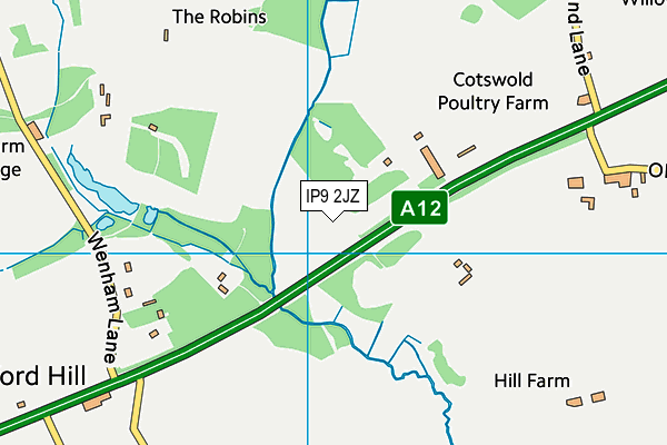 IP9 2JZ map - OS VectorMap District (Ordnance Survey)