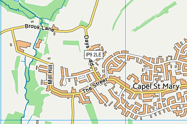 IP9 2LE map - OS VectorMap District (Ordnance Survey)