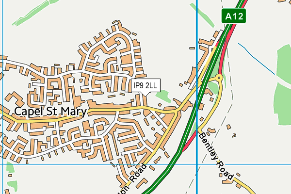 IP9 2LL map - OS VectorMap District (Ordnance Survey)