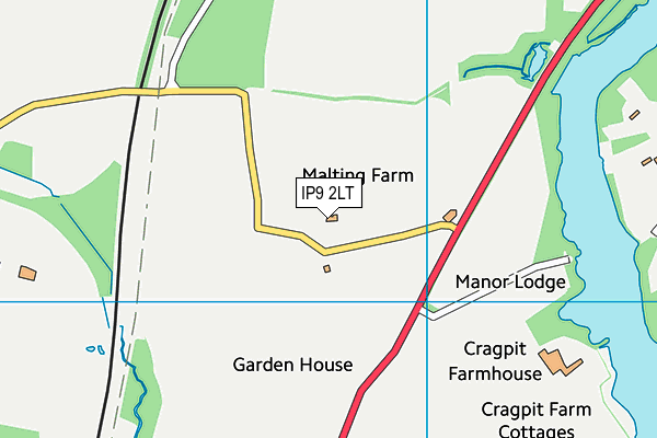 IP9 2LT map - OS VectorMap District (Ordnance Survey)