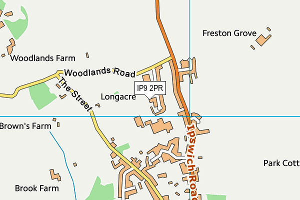 IP9 2PR map - OS VectorMap District (Ordnance Survey)
