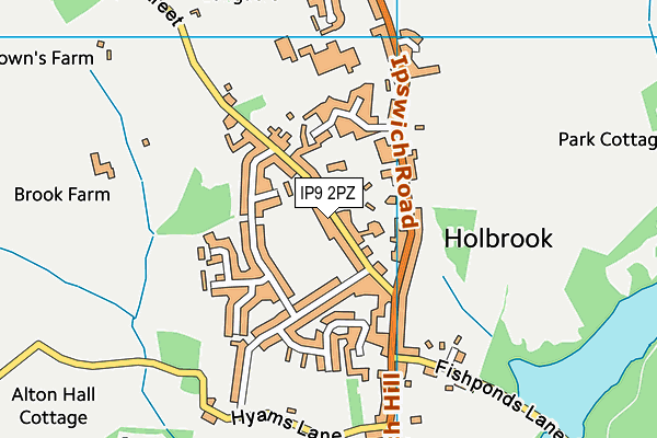 Holbrook Primary School map (IP9 2PZ) - OS VectorMap District (Ordnance Survey)