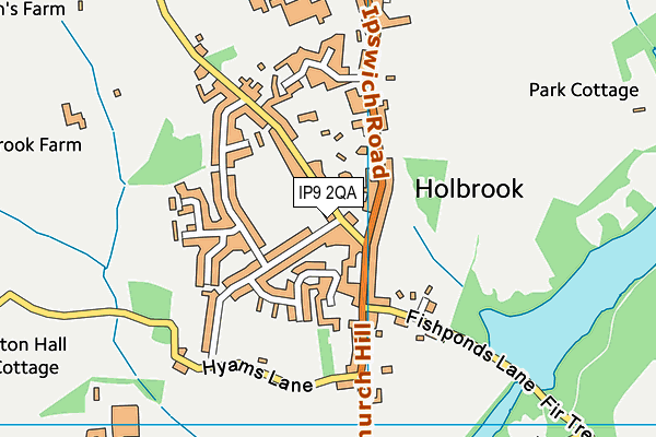 IP9 2QA map - OS VectorMap District (Ordnance Survey)