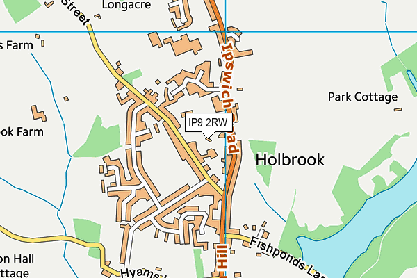 IP9 2RW map - OS VectorMap District (Ordnance Survey)