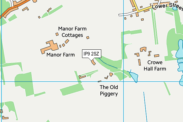 IP9 2SZ map - OS VectorMap District (Ordnance Survey)