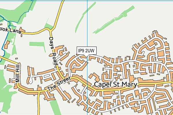 IP9 2UW map - OS VectorMap District (Ordnance Survey)