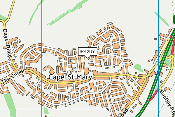 IP9 2UY map - OS VectorMap District (Ordnance Survey)