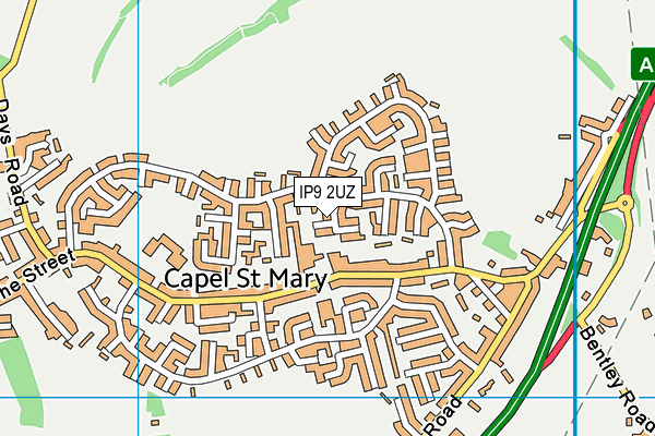 IP9 2UZ map - OS VectorMap District (Ordnance Survey)