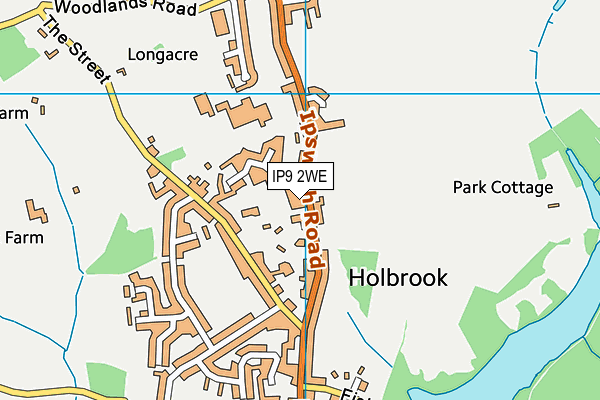 IP9 2WE map - OS VectorMap District (Ordnance Survey)