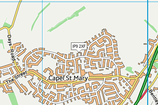 IP9 2XF map - OS VectorMap District (Ordnance Survey)