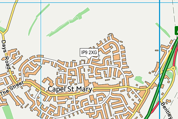 IP9 2XG map - OS VectorMap District (Ordnance Survey)